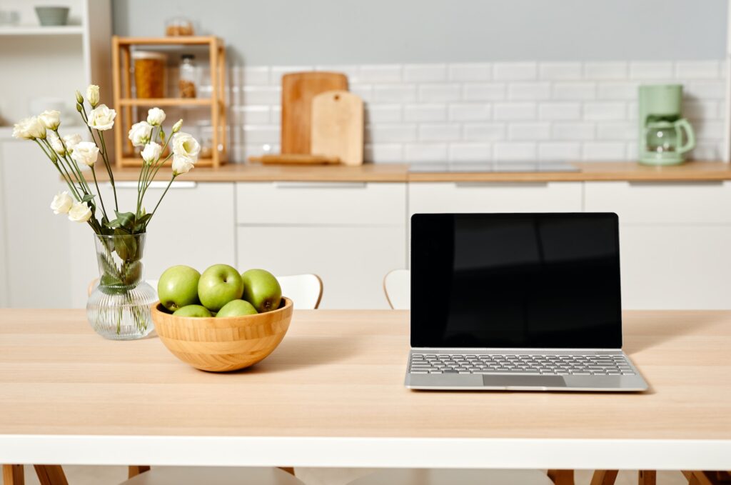 Laptop on Kitchen Table