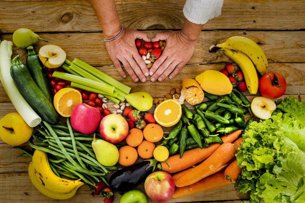 Fresh and seasonal vegetables and fruit