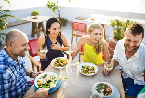 Group Of People Dining Concept