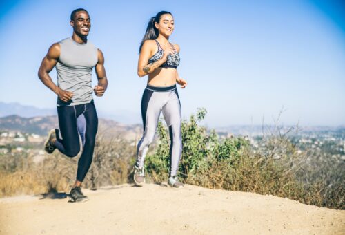 Couple running