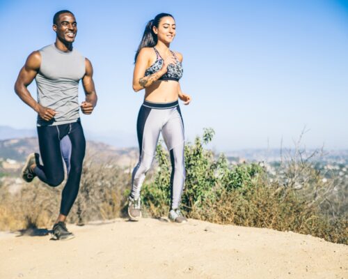 Couple running