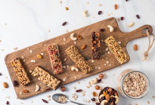 Set of different granola bars